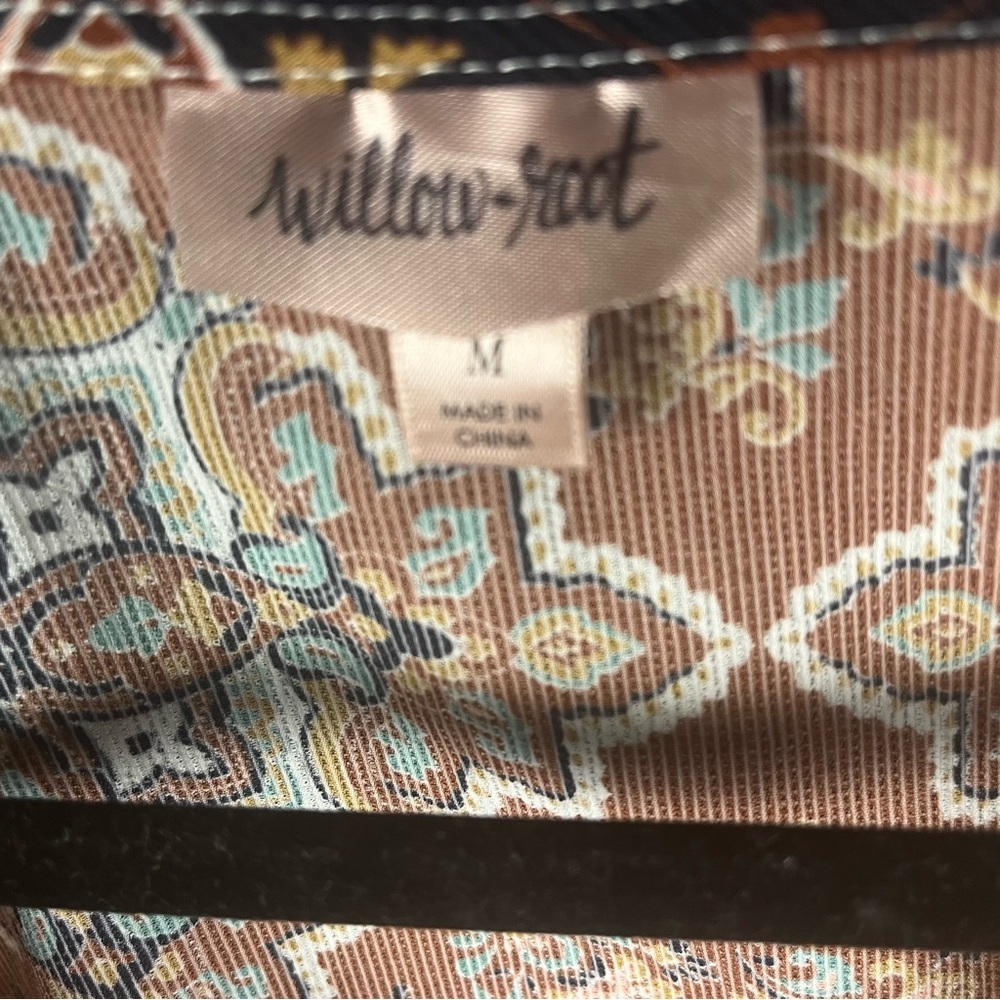 Willow & Root Patchwork Front Tie Long Sleeve Top - image 8